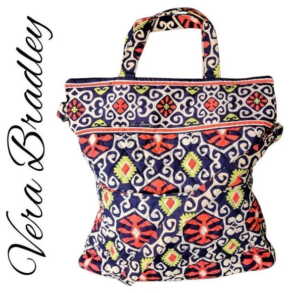 Vera Bradley Rare Retired Sun Valley Two Way Tote Crossbody Purse Large Bag - Picture 1 of 12